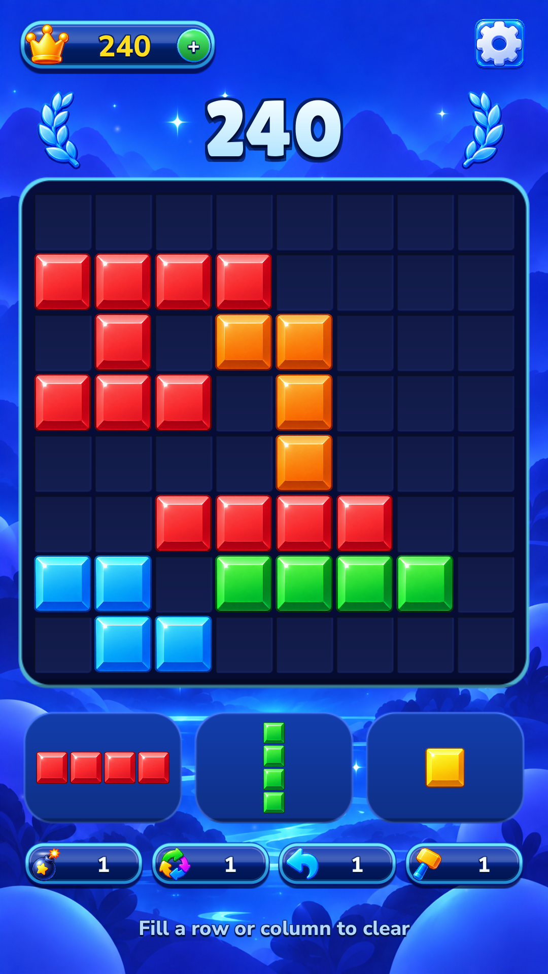 Actual Block Journey puzzle board